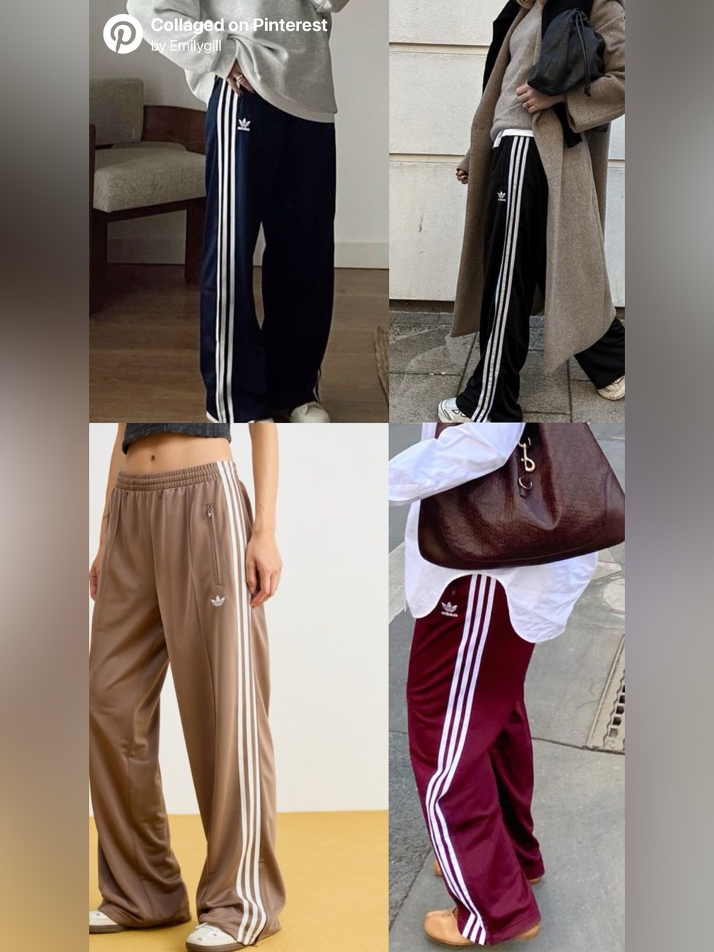 adidas Women’s Three-Stripe Track Pants in Light Brown